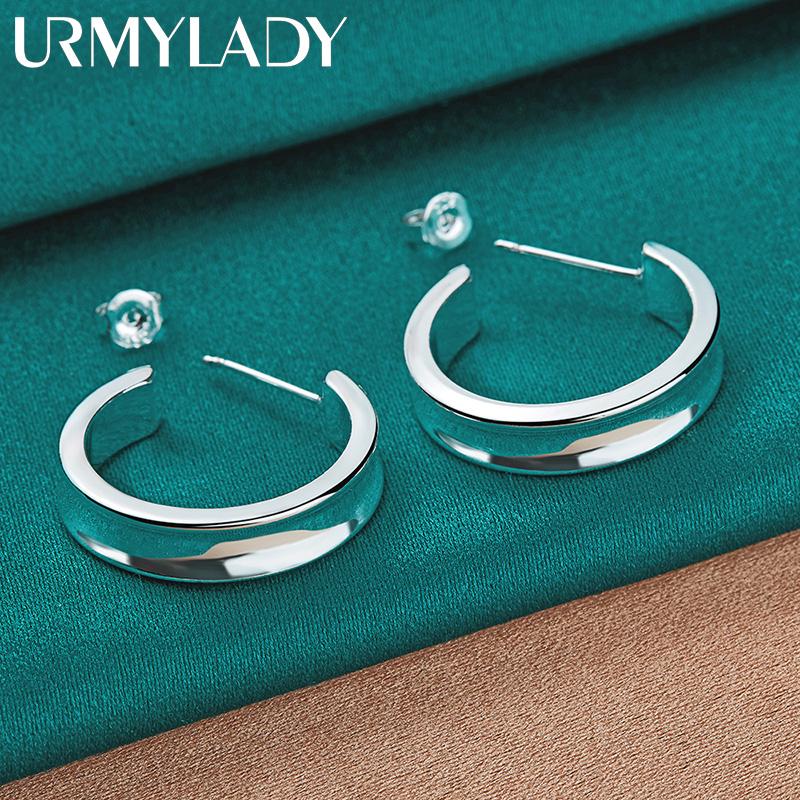 Круглые серьги-гвоздики из стерлингового серебра 925 пробы для женщин, модные ювелирные изделия