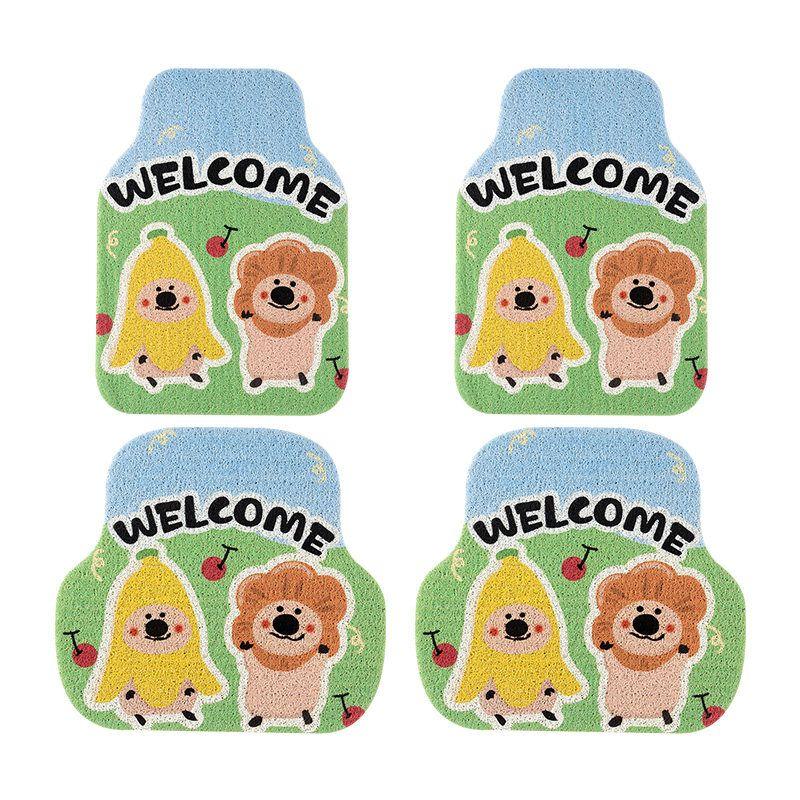 Car Foot Mat Neutral Wire Ring Cartoon Main Driving Single Piece Foot Mat Anti-Dirty Floor Mat Carpet Cute Mat