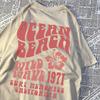 Ocean Beach Wild Wave 1971 Surf Memories California Men Tops Oversized Tee Clothing Summer Cotton Loose Tshirts Casual T Shirt