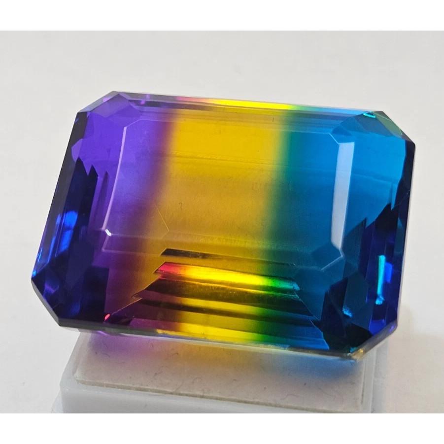Certified Natural Bi-Color Tourmaline Emerald Cut 104 Ct Stunning Gemstone