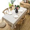 Lace Edges Christmas Decorative Table Cloth Waterproof Lattice Tablecloth Fabric Home Kitchen Rectangular Plaid Tablecover
