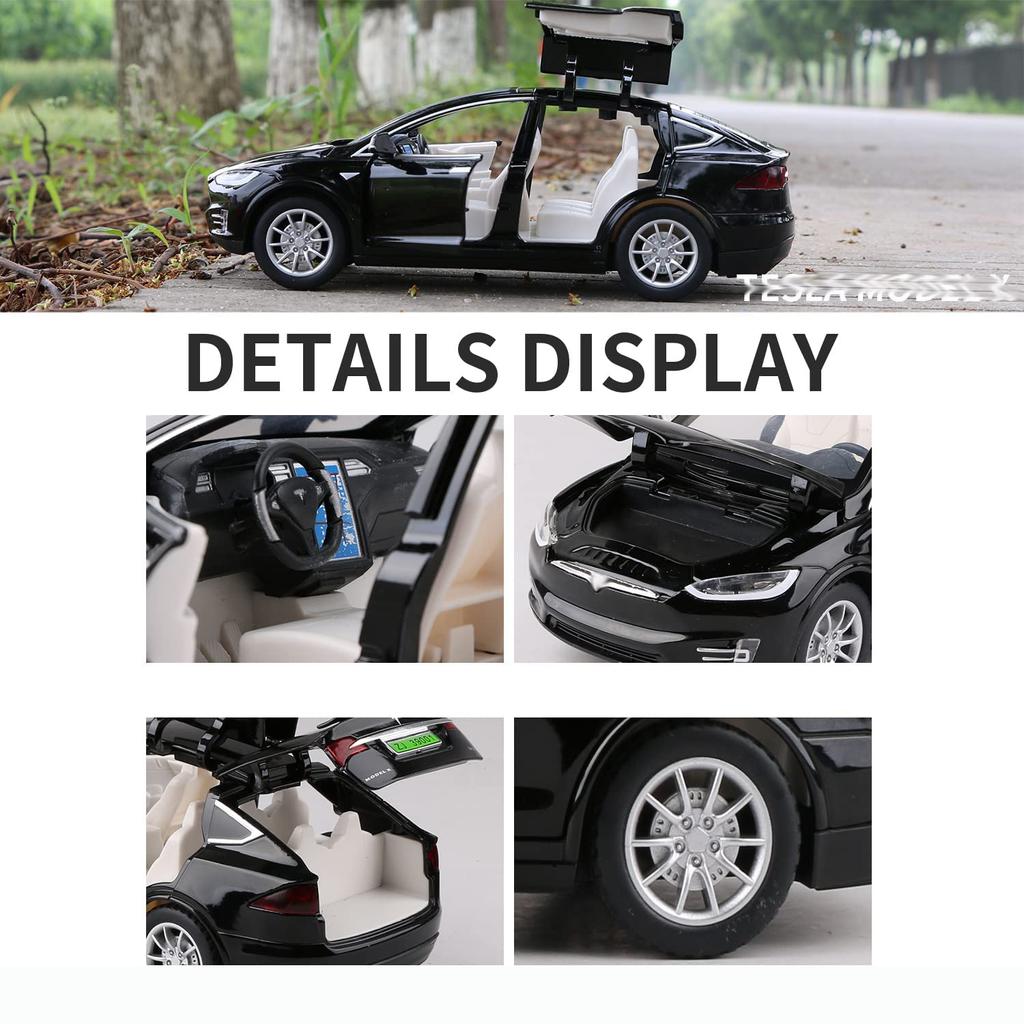 1:24 Scale Model X Alloy Diecast Pull Back Electronic Car Model Toys with Lights and Music, Decorative, Mini Vehicles Toys for Kids, Boyfriend Gift