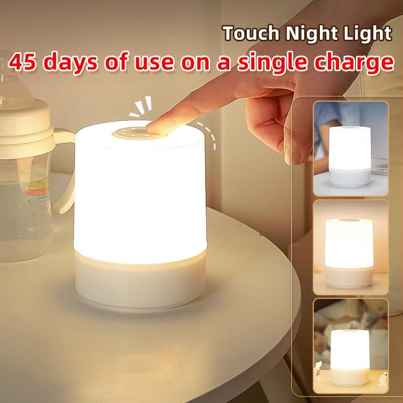 LED Night Lights Touch Stepless Dimmabl LED Table Lamp USB Portable Bedside Lamp for Bedroom Decor Sleeping Night Light Kid Gift