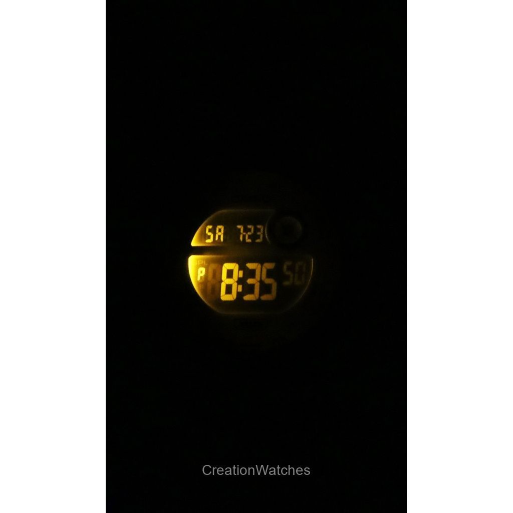 Casio Стандартные цифровые женские часы с черным ремешком из смолы LWS-1200H-1A2V 100M