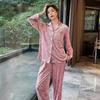 Autumn and Winter New Golden Velvet Pajamas Women's Long-sleeved Luxury Family Outfits Can Be Worn Outside