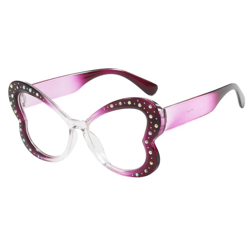 Женские оправы для очков формы бабочки, украшенные стразами, очки для женщин, блокирующие синий свет, корейские стильные декоративные очки