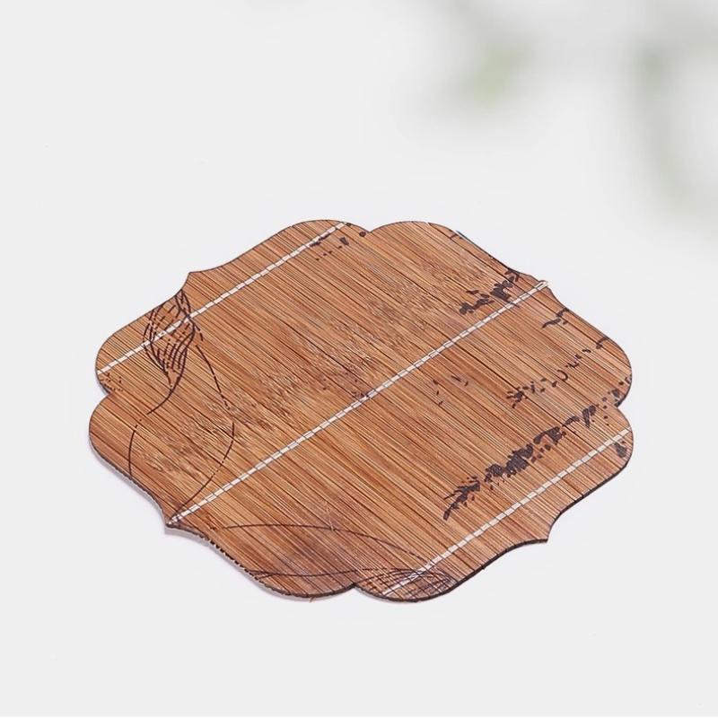 Ретро бамбуковая подставка, термоизоляционная подкладка, подставка для чайника из фиолетового песка, китайский стиль дзен классическая чайная церемония, набор для чая кунг-фу