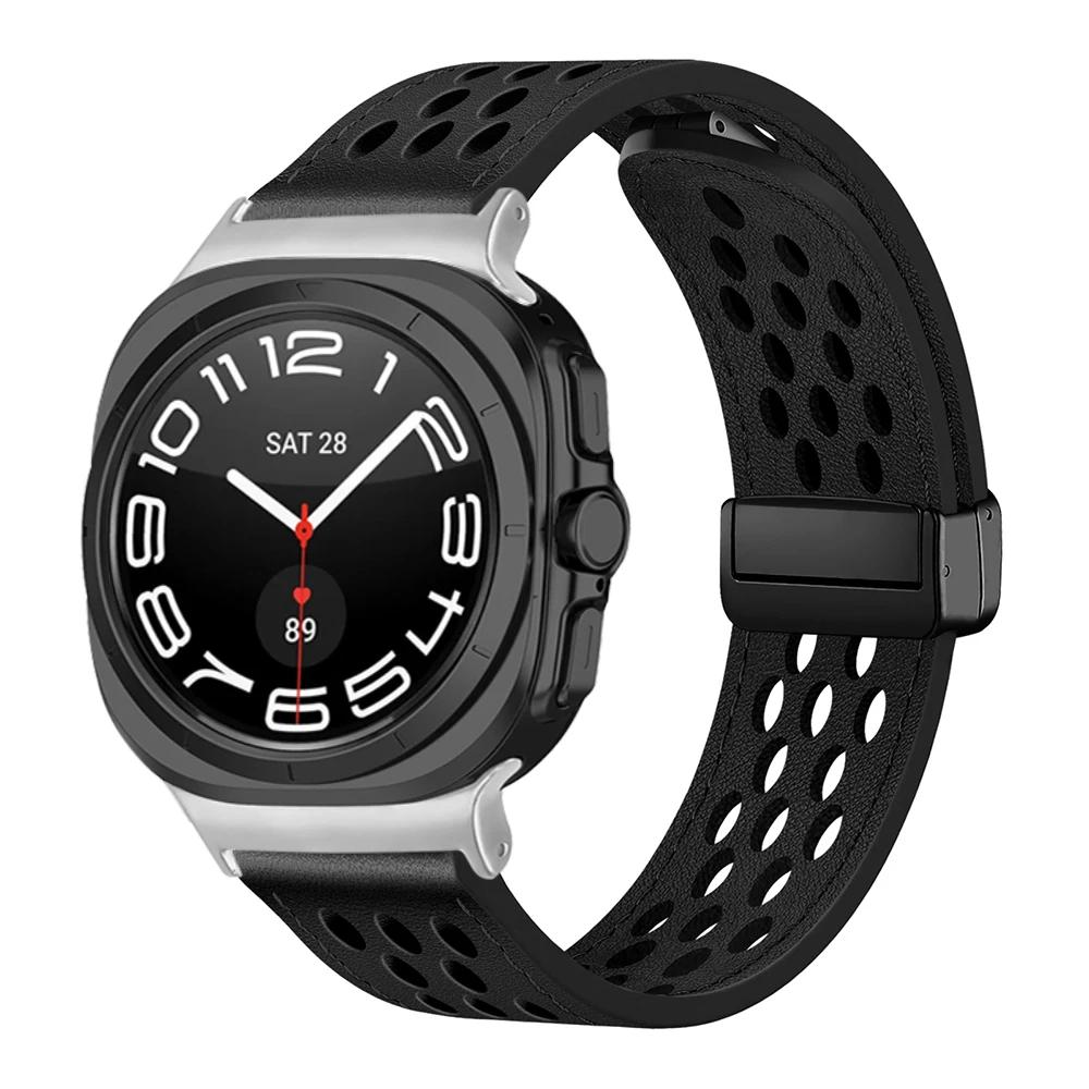 Кожаный ремешок для Samsung Galaxy Watch ultra Strap 47 мм, браслет Correa Accessories для Samsung Galaxy Watch 7 Ultra Band 47 мм