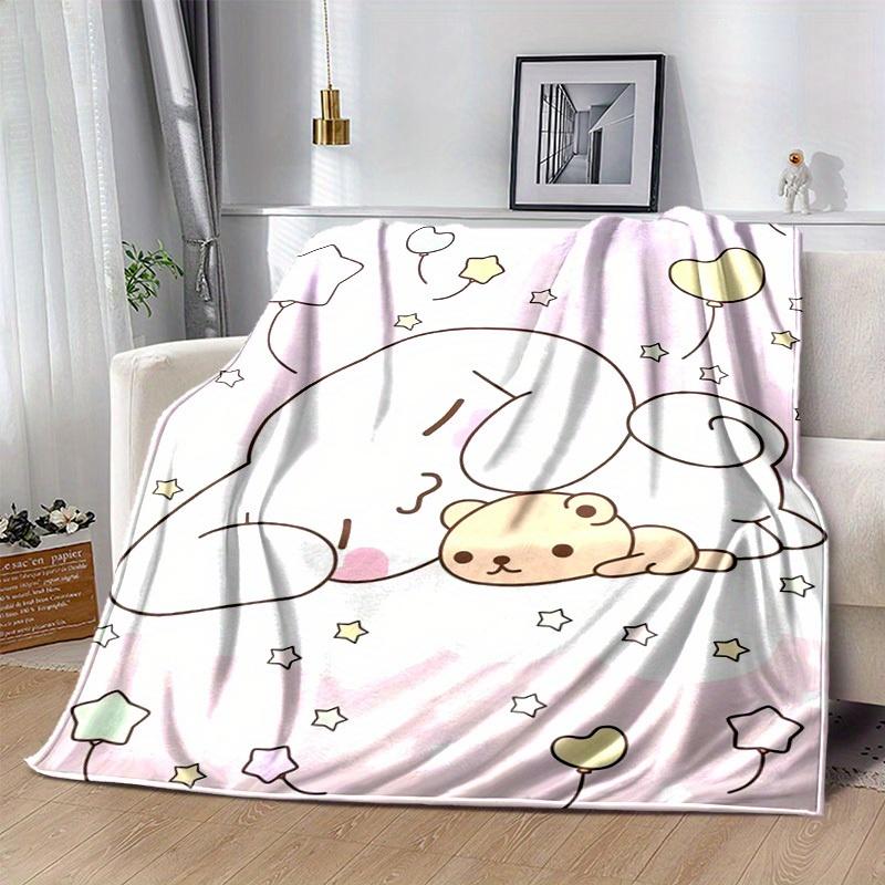 1pc, Sanrio Cozy Home Decor: Flannel Throw Blanket for Bedroom, Living Room, Travel, Camping, Car, Beach, Office Naps, Perfect Gift with Adorable Bear