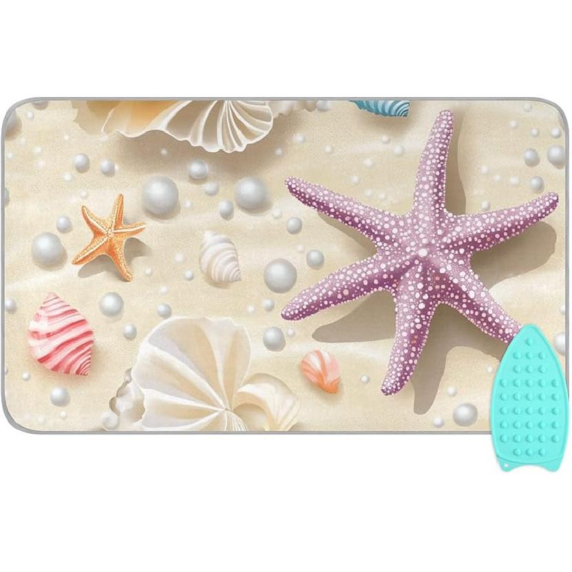 Коврик для глажки для стола Портативное дорожное одеяло для глажки Чехлы для гладильной доски Коврик для прессования Подушки для термопресса 27,6x47,2 дюйма Серые цветы