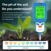 90° Rotation Soli Detector 6 In1 Soil Tester Sunlight Fertility Humidity Temp Soil Moisture PH Meter for Pot Planting Greenhouse