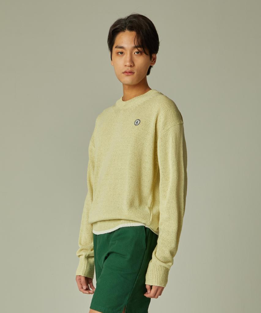 AGENT PEEK Agp Hemline V-Neck Knit Light Green