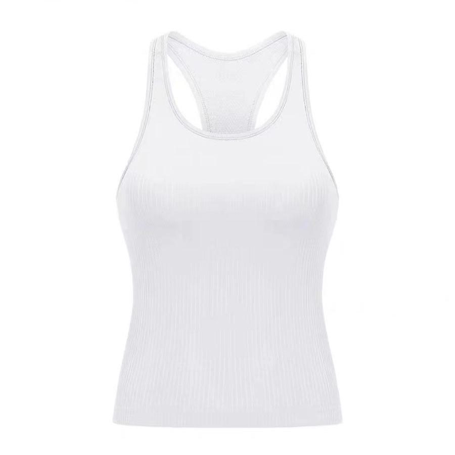 Женская майка для йоги EBB TO STREET удлиненной длины с вырезом-борцовкой и нагрудными вкладышами