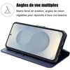 Coque de protection - BOOLING - pour Samsung Galaxy S25 Plus - Effet Cuir Bleu Marine - 2 Verres Trempés