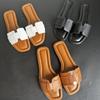 Women Fashion Slippers Summer Outdoors Beach Slippers Soft Flats Home Slippers Female Luxury Leather Sandals Casual Slides Shoes