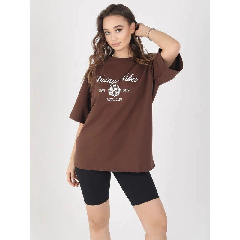 Fashion Style Fashion Print Round Neck Short Sleeve Cotton T-shirt Top Printed Letter Cotton T-shirt