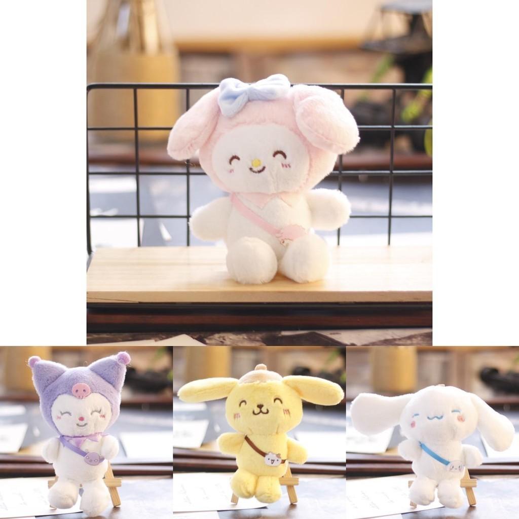 Cute Sanrio Characters Plushies Kuromi Cinnamoroll Melody Backpack Keychain