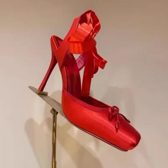 Женские летние туфли на высоком каблуке для женщин с квадратным носком и тонким каблуком, туфли-лодочки с бабочкой, сексуальные женские свадебные туфли с ремешком на щиколотке