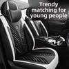 Стильные универсальные подушки для автомобильных сидений в черном и белом цвете, роскошные кожаные чехлы на все времена года