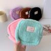 Однотонный плюшевый мини-кошелек для монет, милый кошелек для девочек, косметичка, помада, квадратные сумки-клатчи на молнии, портативный чехол для наушников