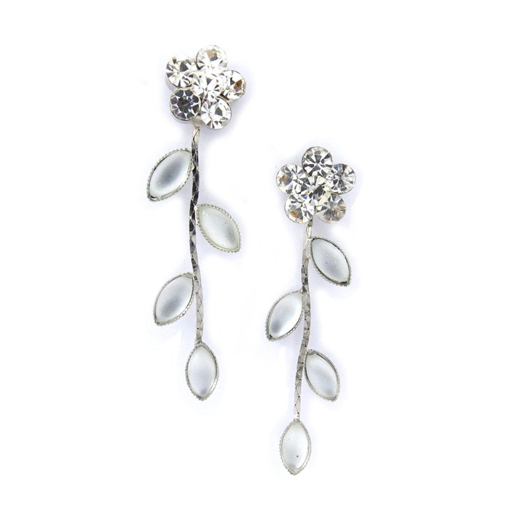 Les Trésors De Lily [K0979] — Белые дизайнерские серьги Paradis Floral