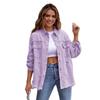 Holes Raw-edges Denim Jacket Women Spring Autumn Shirt Style Jeancoat Casual Top Rose-Red Orange Purple Outerwear Lady Coat