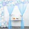 Tulle Curtain White Background Roller Curtain Wedding Party Arch Drape Hotel Banquet Outdoor Activities Decorative Valance Drape