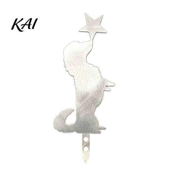 Christmas Tree Finishing Touch Metal Dog Topper, 11.81 Inch Cute Dachshund Topper Minimalist Ornament with Star, Holiday Decoration, Gifts for Lovers