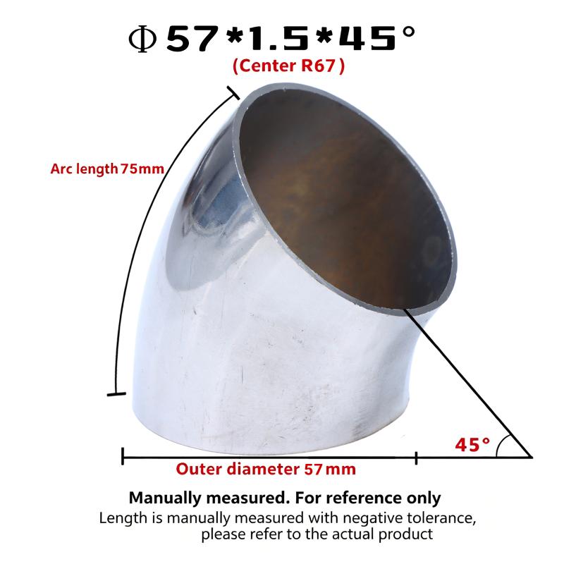 45° Weld Elbow Corrosion Resistant 304 Stainless Steel Butt Weld Pipe Fitting 16-80mm OD for Gas Pipelines