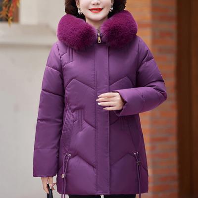 Женские короткие парки среднего возраста, зимнее пальто с капюшоном, толстое, теплое, элегантное, с воротником из искусственного меха, свободные куртки для дам