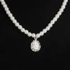 Elegant Pearl Drop Earrings Chain Necklace Wedding Party Jewelry Set
