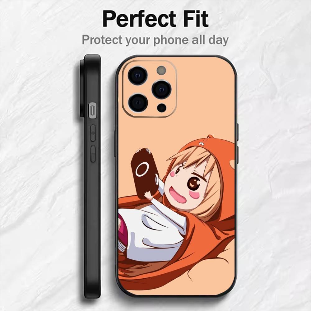 Чехол для телефона с изображением аниме-девушки Умару Д-Дома для iPhone 17, 16, 15, 14, 13, 12 Plus, Max, мягкий силиконовый, черный
