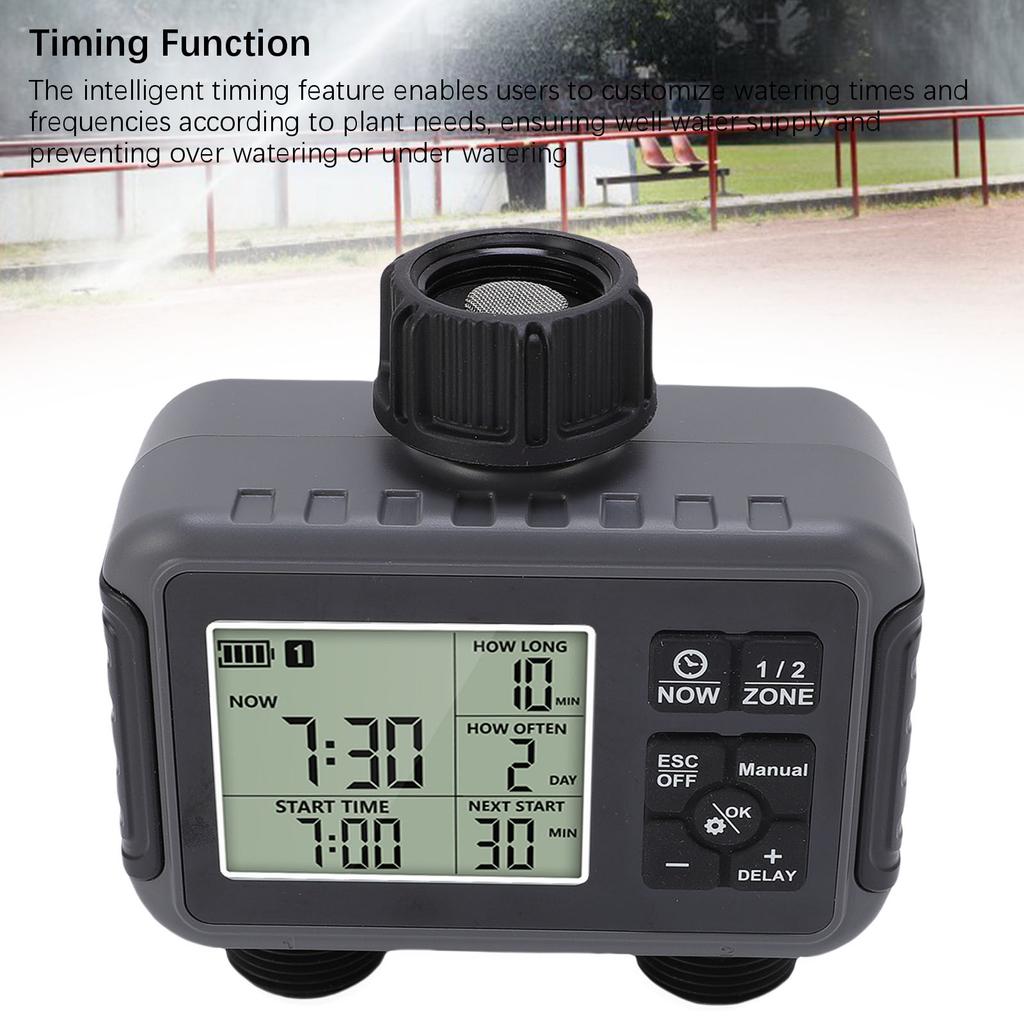 Автоматический таймер полива ЖК-дисплей 3/4-1/2 дюйма кран 2-зонный таймер полива для открытого сада двора