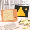 1/5Pcs Wooden Block Puzzle Challenge Game Disappearing Triangle Rectangle Rhombus Parallelogram Jigsaw Puzzle Game Brain Teaser Toddler Puzzle