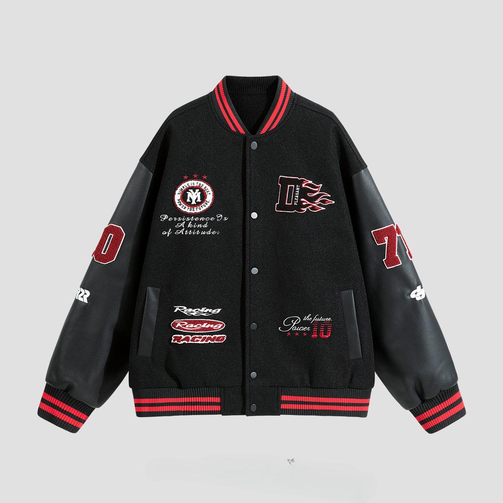 Male and Female Couples Autumn and Winter Thickened Baseball Jersey American Retro Jacket