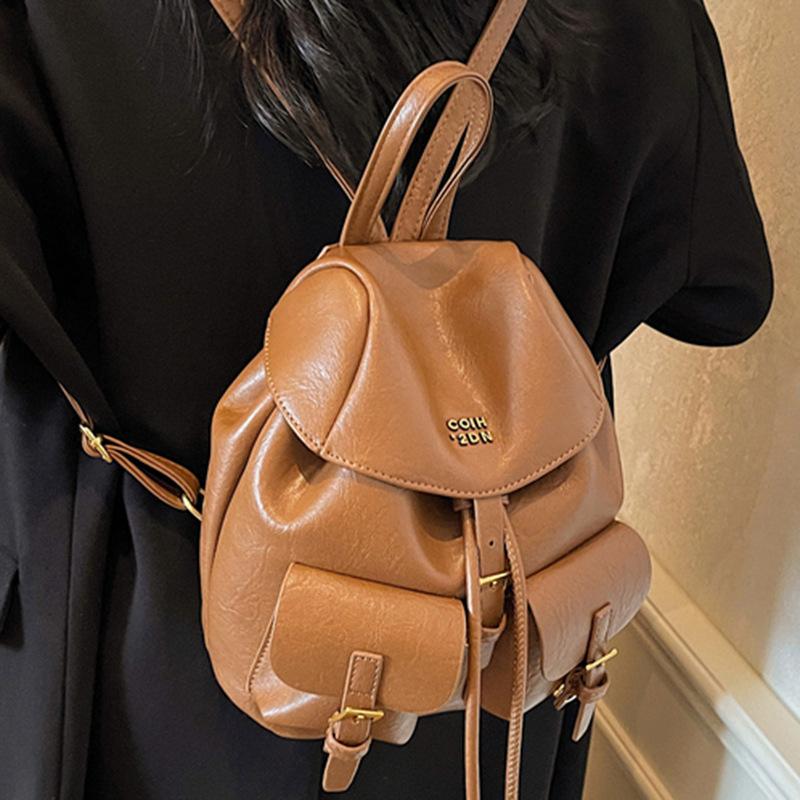 Ретро текстура портативная сумка-ведро женская сумка осень новая большая вместимость рюкзак повседневный школьный рюкзак