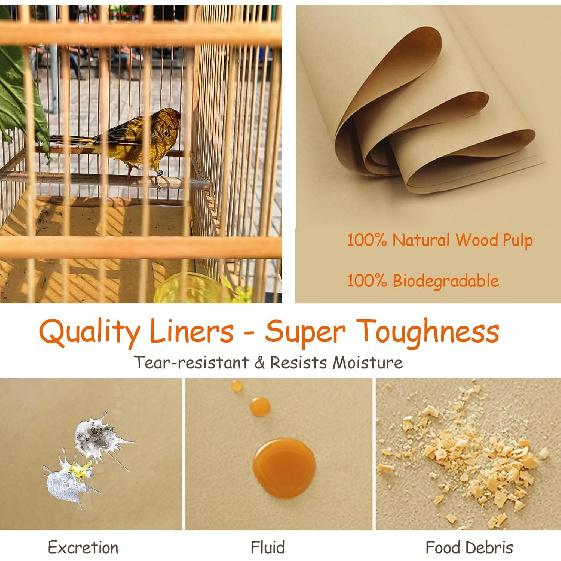 30-Pack Bird Cage Liners - 13.8x13.8 Inch Leak-Proof Disposable Tray Pads for Parrots, Parakeets, Cockatiels, Lovebirds | Easy-Clean Cage Bottom
