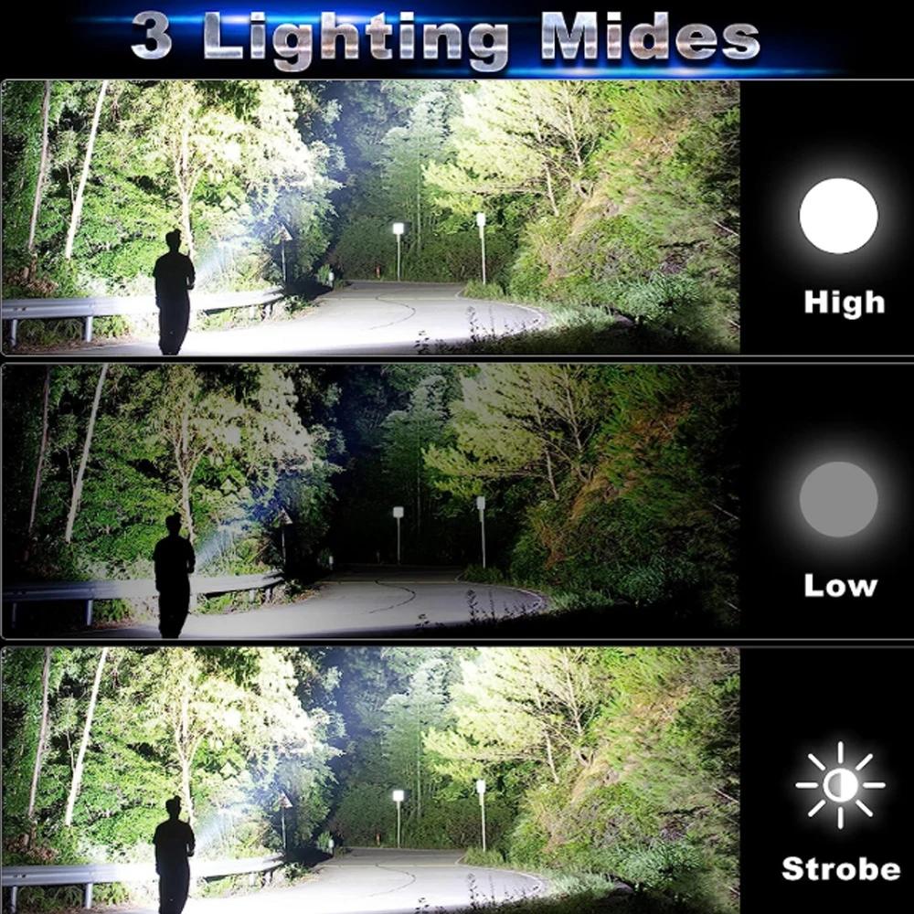 Most Powerful LED Flashlight XM-L2 XHP70 Outdoor LightingTactical Torch USB Rechargeable  Waterproof Lamp Ultra Bright Lantern