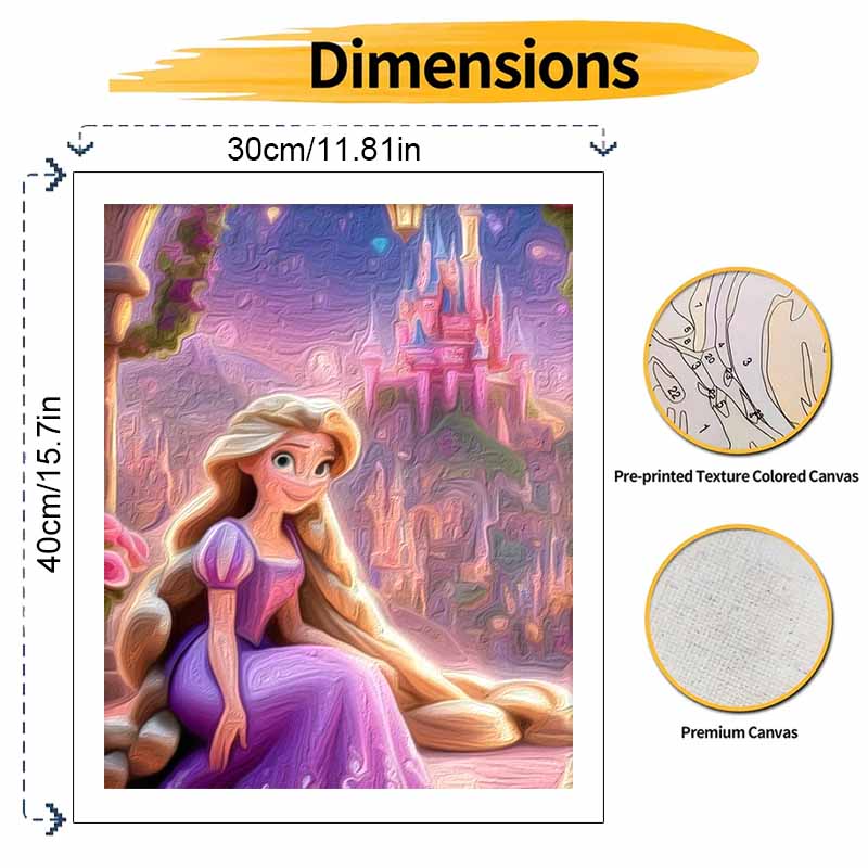 Disney Рапунцель картина маслом искусство принцесса замок ручная работа DIY картина домашний декор подарок