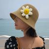 Hat Summer Female Summer Bucket Hat New Seaside Sunscreen Visor Face Small Bucket Hat Flower Straw Hat