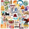 50 World City Landmarks Graffiti Stickers Personalized Decoration Guitar Laptop Suitcase DIY Waterproof