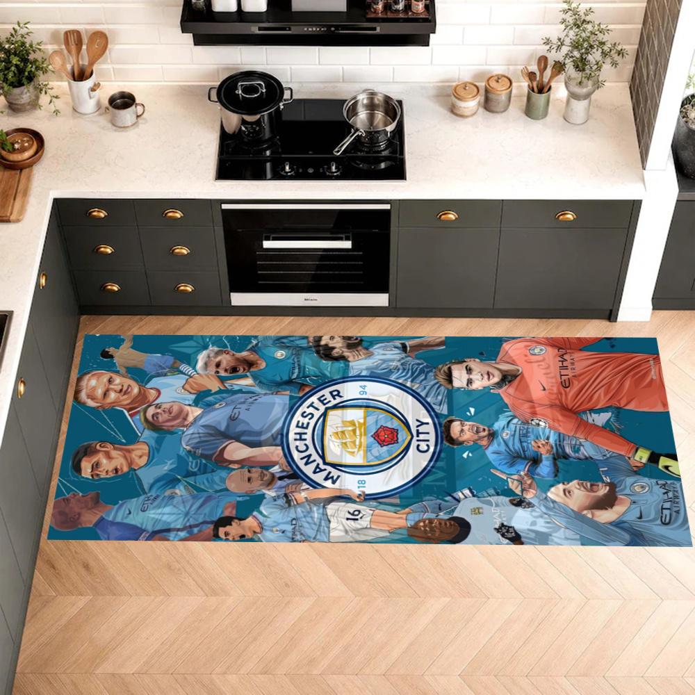 Manchester City Kitchen Floor Mat Nonslip Washable Soft Carpet Doormat Suitable For Bedroom Living Room Kitchen And Bathroom Home Decor