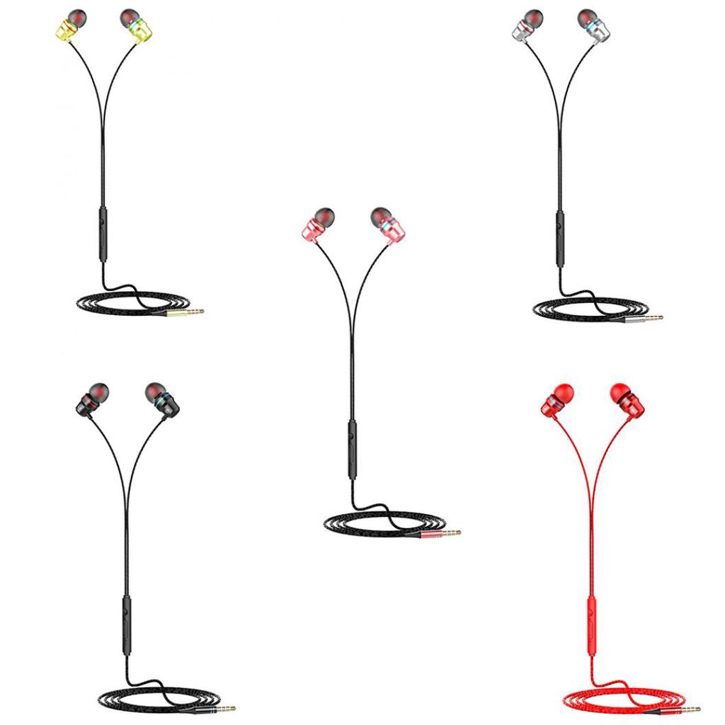 Универсальные наушники-вкладыши с металлическим корпусом и проводным управлением с тяжелыми басами, микрофонные наушники
