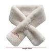 Solid Color Neckerchief Pearl Cross Scarves New Plush Scarf  Women