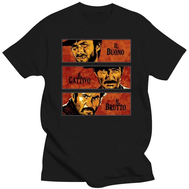 Винтажная футболка The Good The Bad And The Ugly Мужская футболка с коротким рукавом из чистого хлопка с принтом Il buono brutto cattivo Футболки Футболка с изображением телевизора