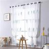 Современные короткие прозрачные шторы с вышивкой листьев для гостиной, спальни, детские оконные тюлевые шторы, жалюзи, вуаль, шторы