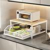 With Drawers Microwave Stand Space Saving Countertop Storage Multi-Appliance Rack Microwave Rack Home Organization