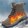 NeW Men Winter Snow Boots For Waterproof Leather Sneakers Super Warm Men's Boots Outdoor Male Hiking Boots Work Shoes Size 39-48
