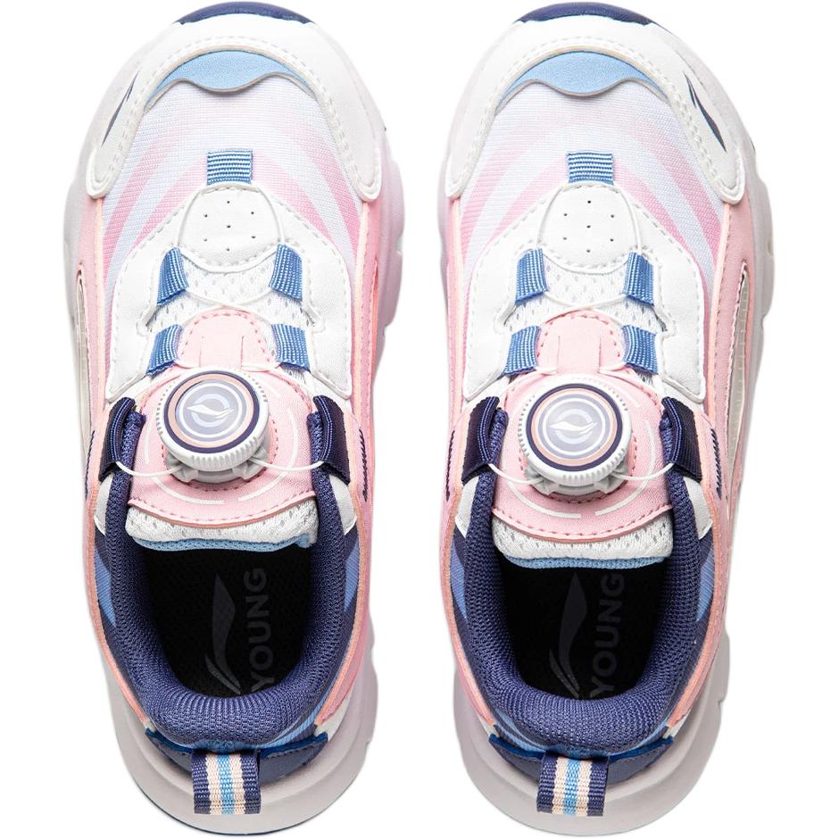 Li Ning Детская спортивная одежда Lifestyle Cloud Модная Удобная Универсальная Повседневная обувь Детская повседневная обувь Стандартный-Белый Звездно-Синий YKNU090-32