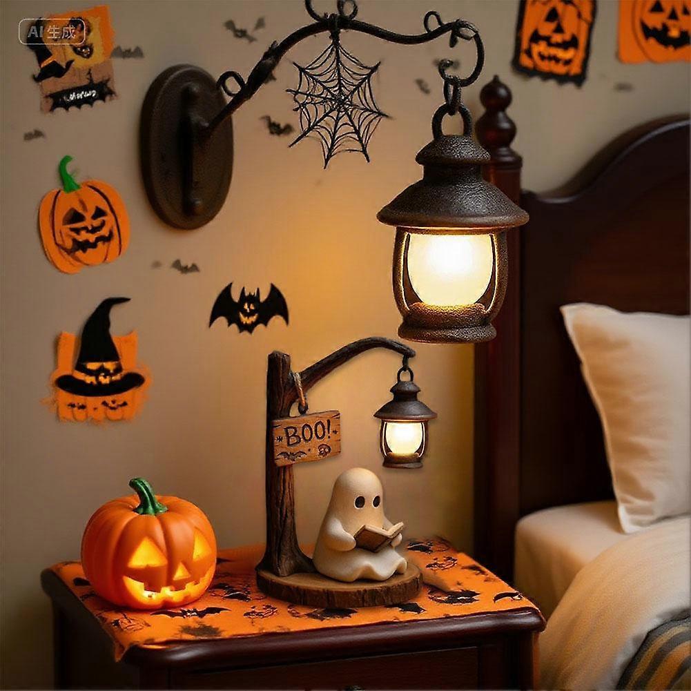 Ghost Reading Street Light Halloween Ghost Night Light
